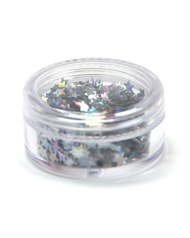 Chunky glitter כוכבים כסף